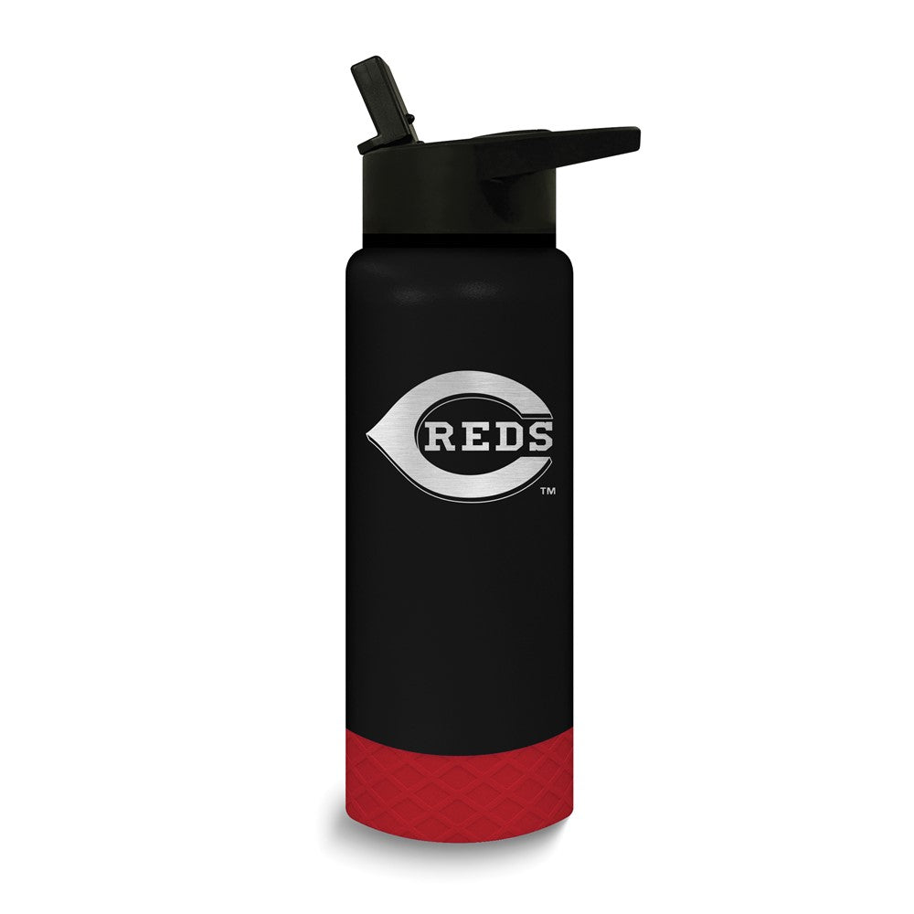 MLB Cincinnati Reds Stainless Steel Silicone Grip 24 oz. Water Bottle