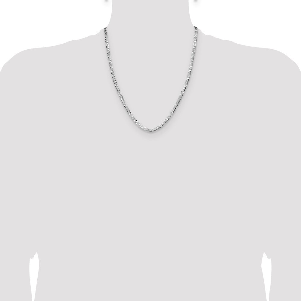Sterling Silver 4.0mm Lightweight Flat Figaro Chain