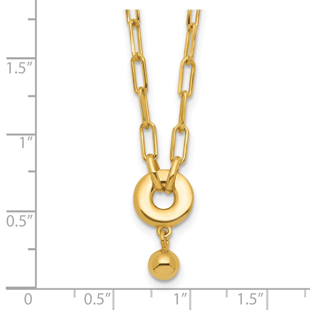 Sterling Silver Gold-plated with 2in ext. Circle Necklace