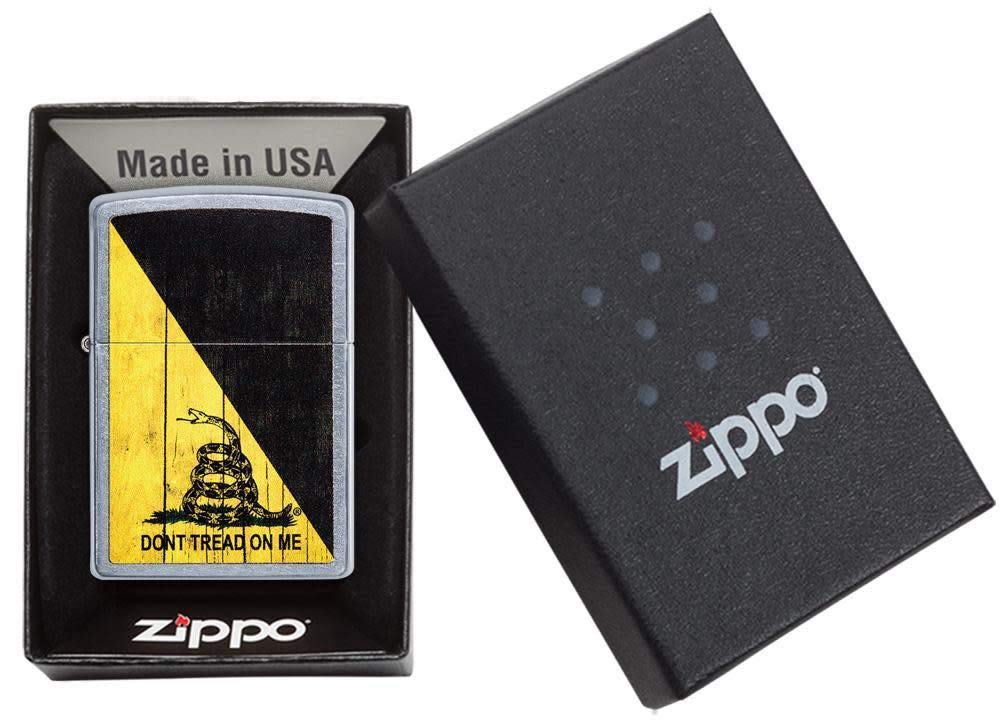 Zippo Don't Tread on Me Street Chrome Pocket Lighter