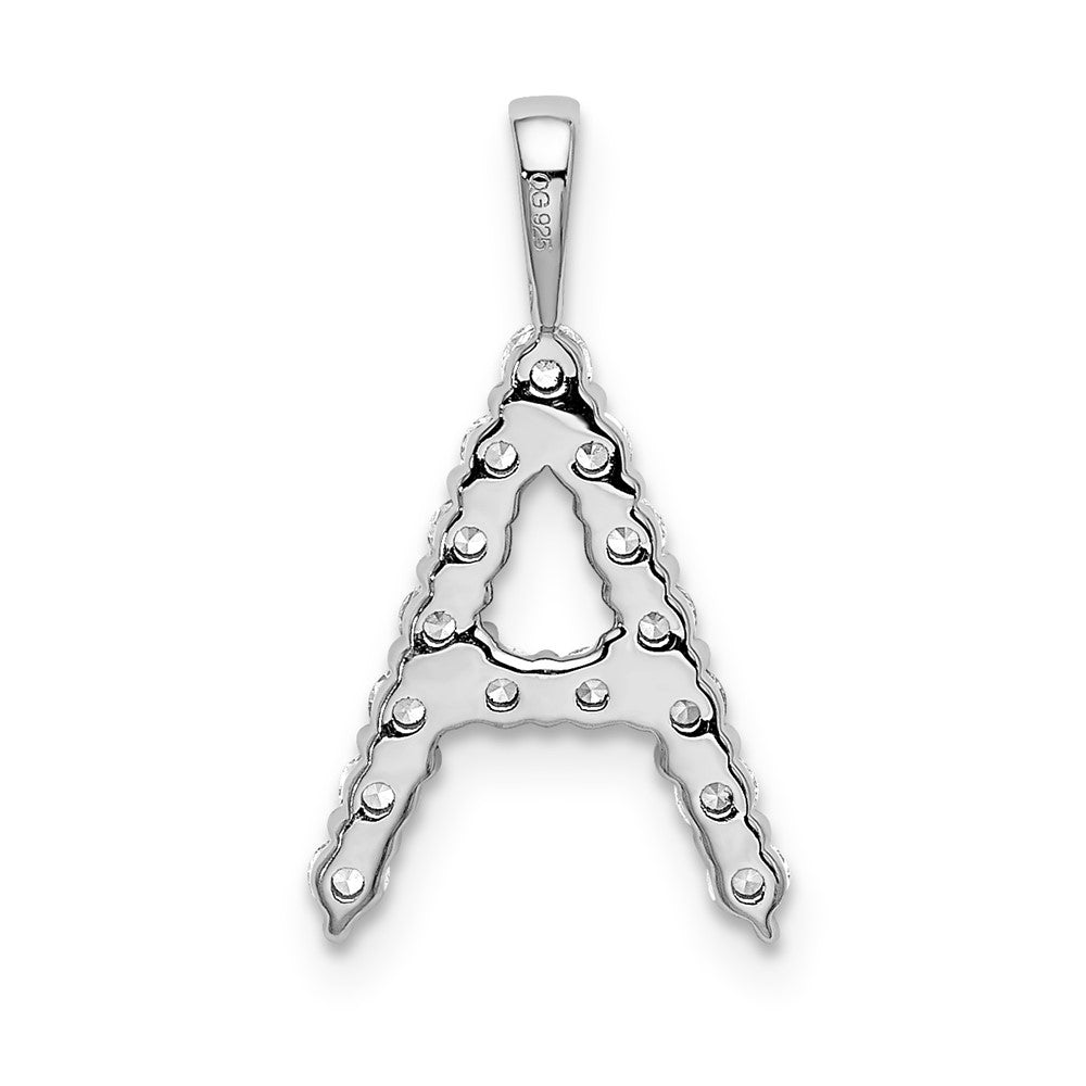 14KW Large Initial A Diamond Pendant