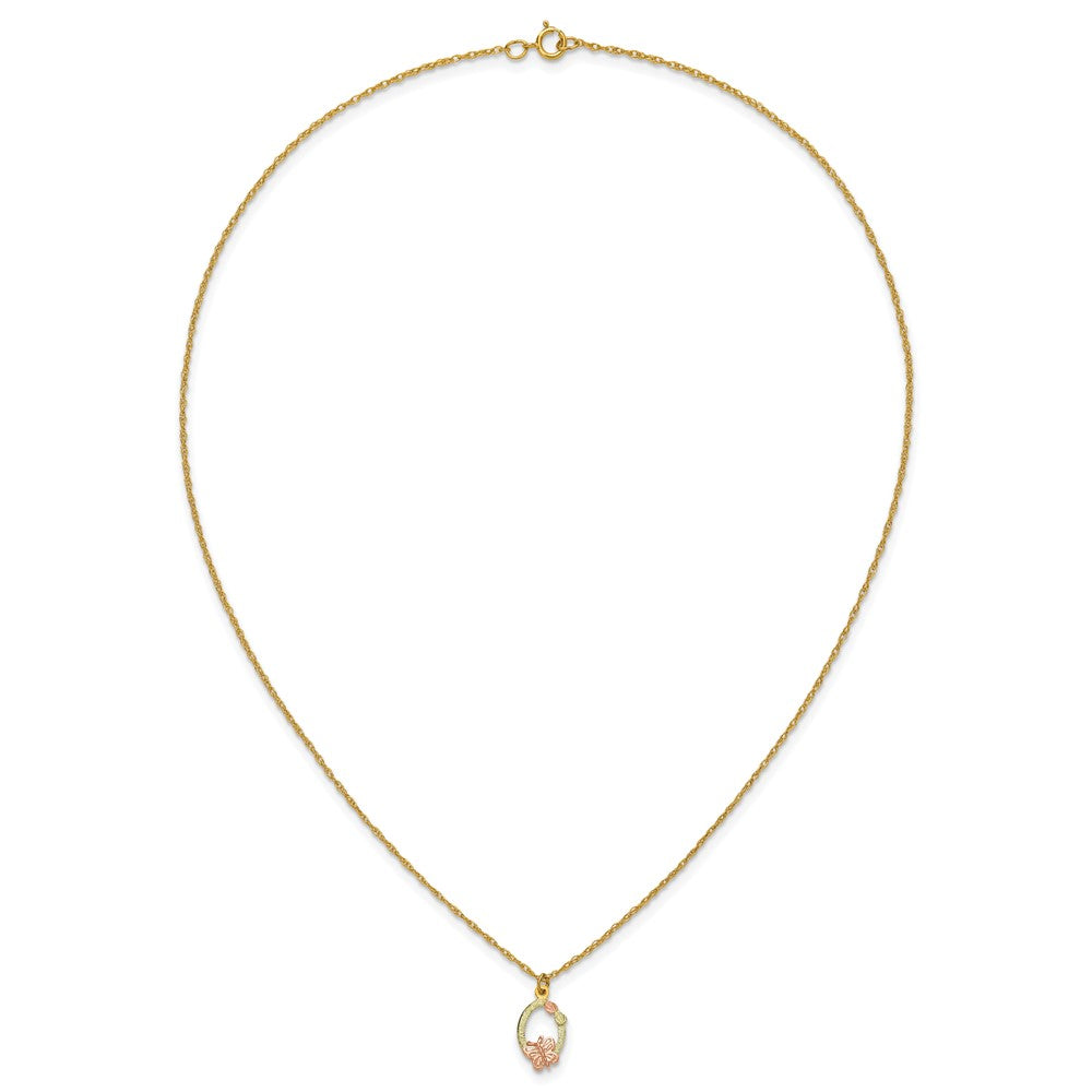 10k Tri-Color Black Hills Gold Butterfly Necklace