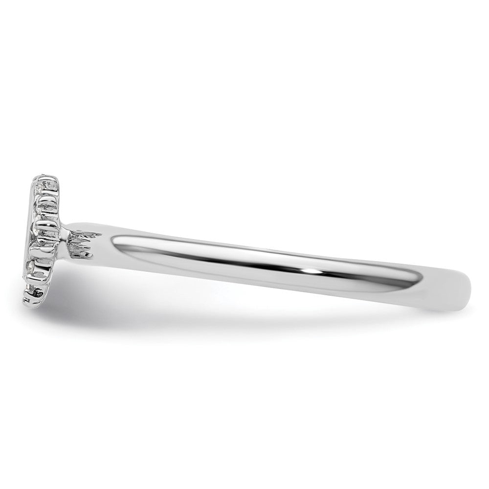 Sterling Silver Stackable Expressions Rhodium Dia. Horseshoe Ring Size -8
