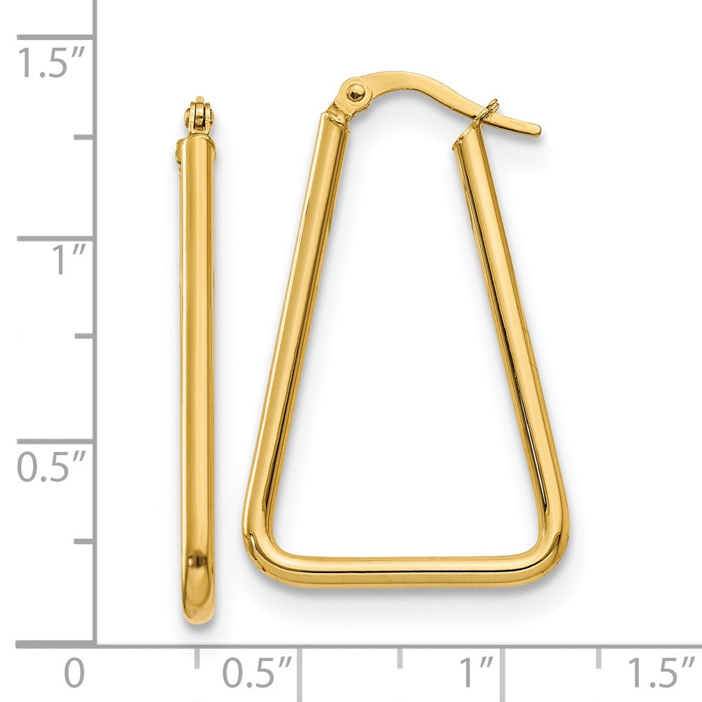 14K Polished Geometric Shape Hoop Earrings