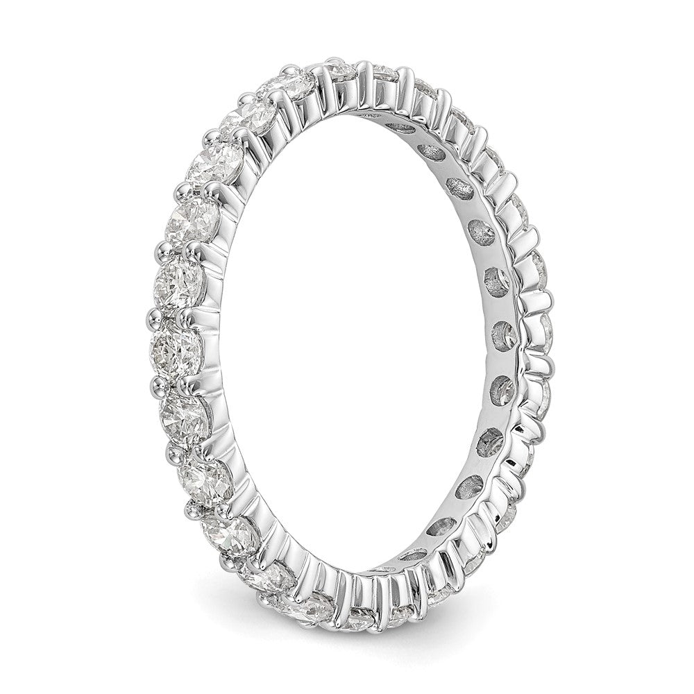 14k White Gold 1 1/2 carat Lab Grown Diamond VS/SI+ G+ Size 8.5 Shared Prong Eternity Band
