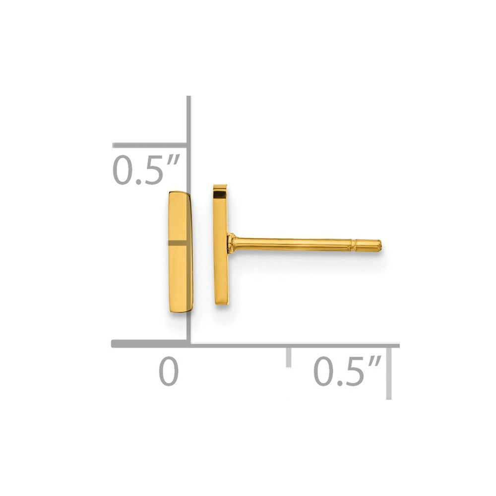 Stainless Steel Polished Yellow IP-plated Vertical Bar Earrings