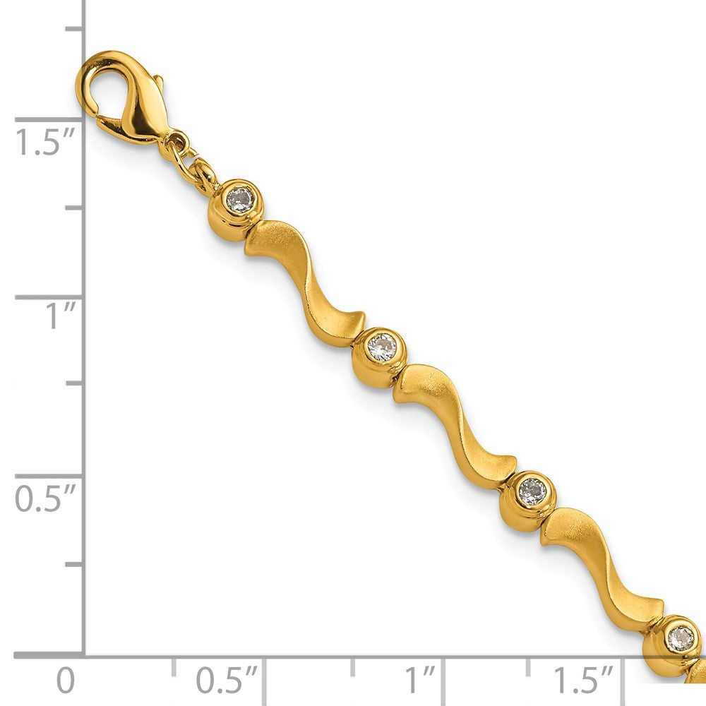 Kelly Waters Gold-plated CZ Bezel S Link Bracelet