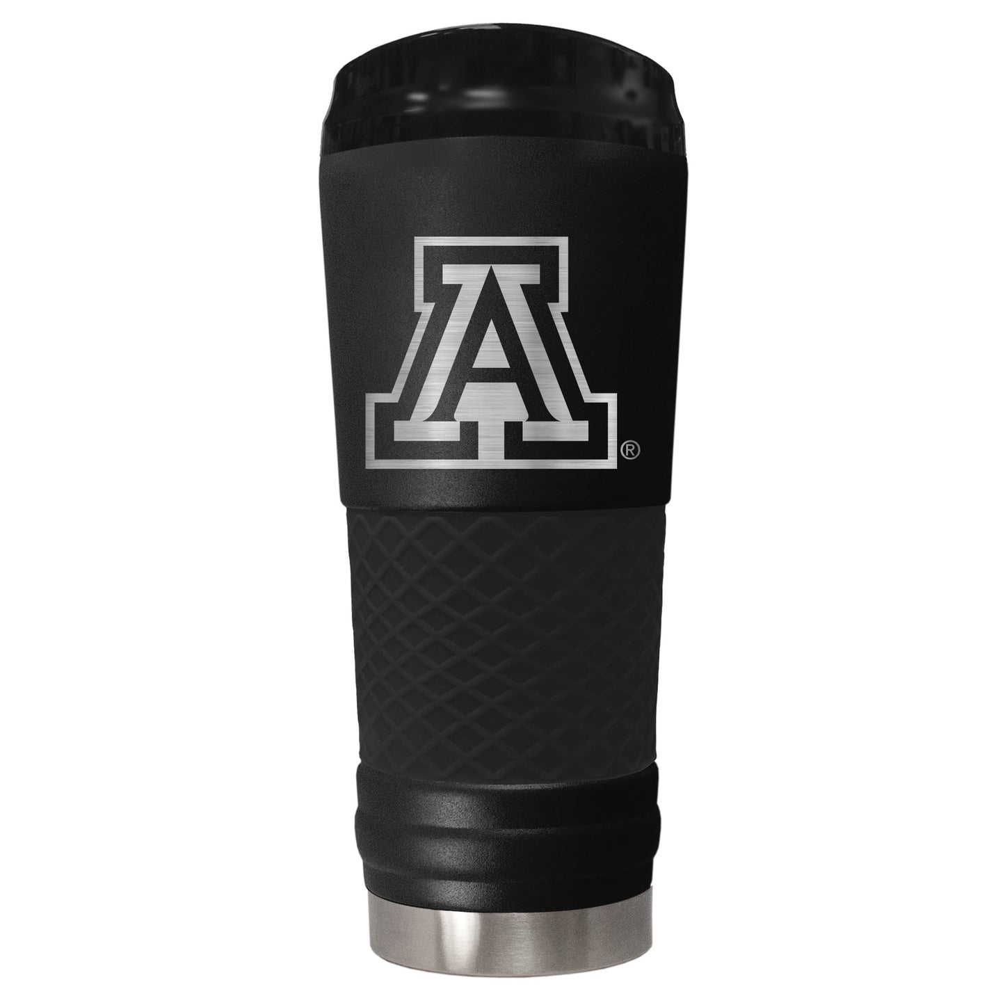 Arizona Wildcats 24 ounce vacuum insulated stainless steel tumbler in black powder coat and laser etched team logo