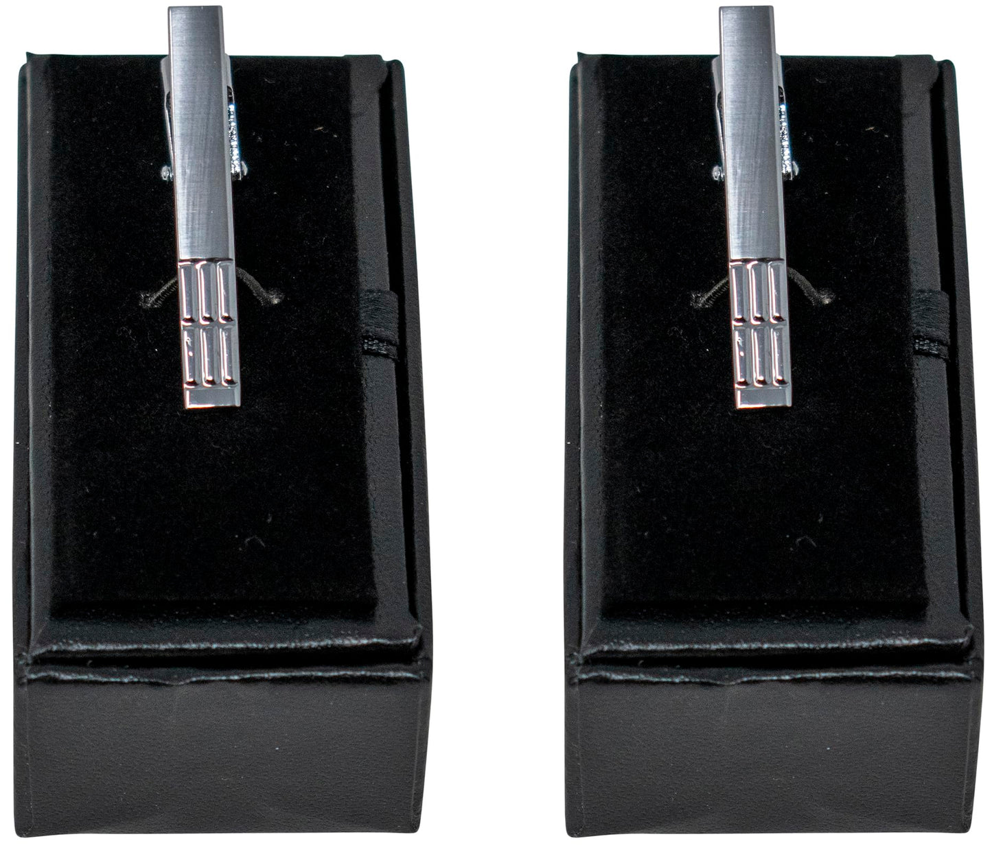 Silver-tone Textured Pattern Tie Bar QGM22688