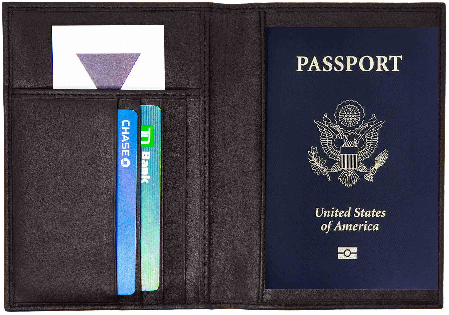 Genuine Cowhide Leather RFID-Blocking Passport Cover Case Holder & Wallet