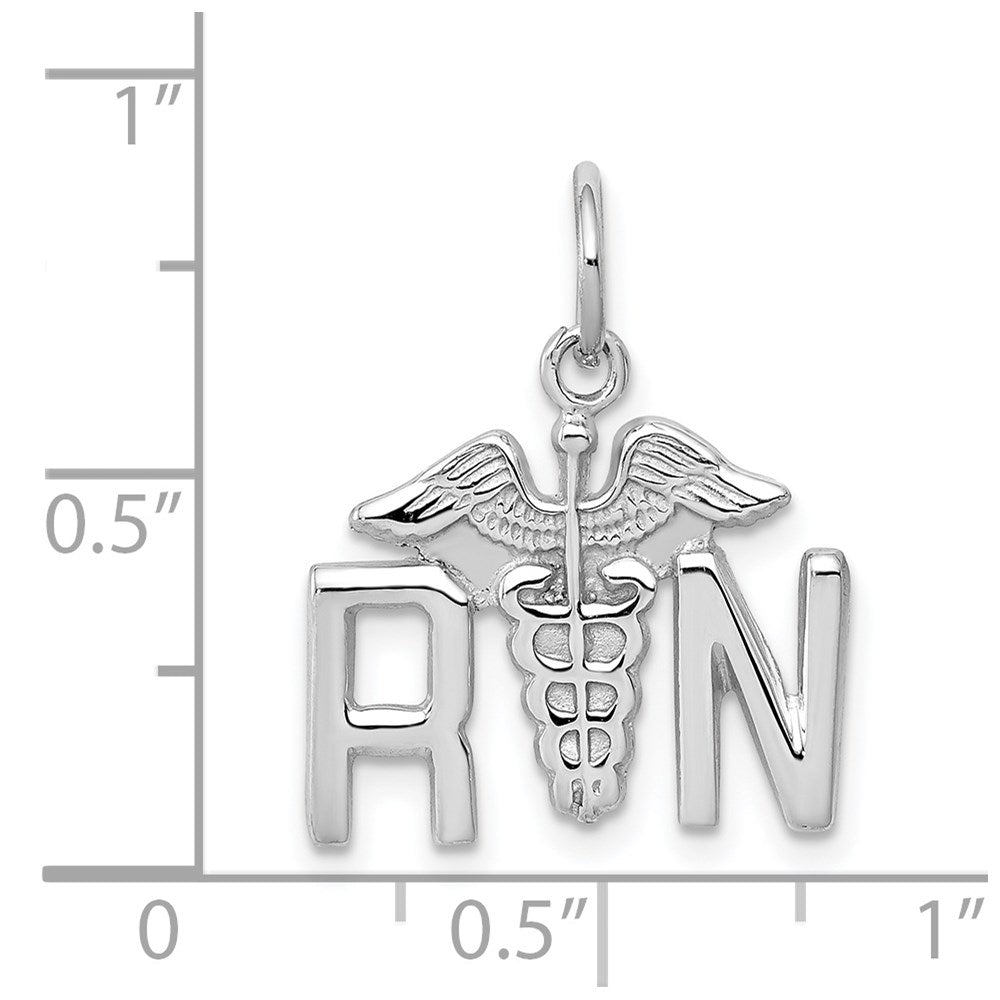 14k White Gold RN Charm