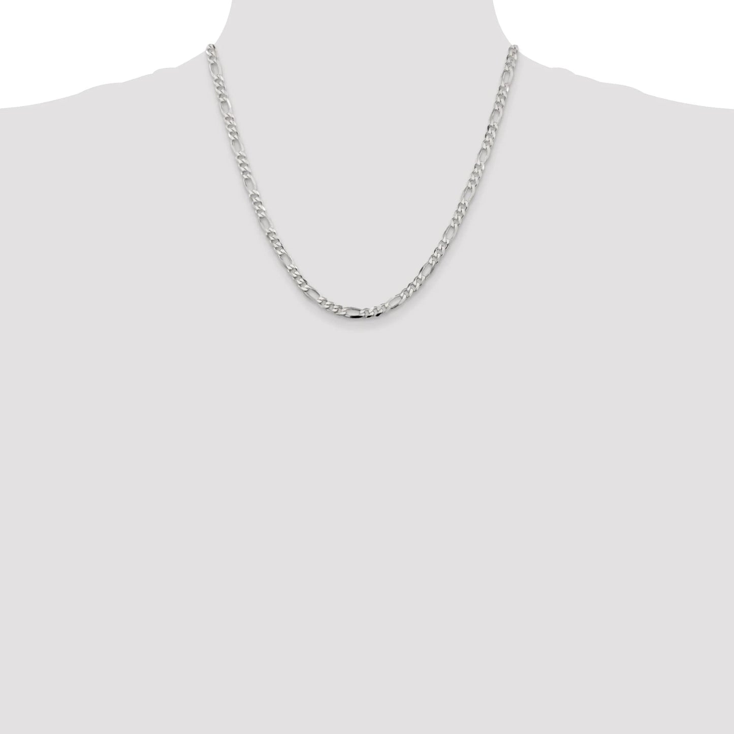 Sterling Silver 4.5mm Figaro Chain 7 inches
