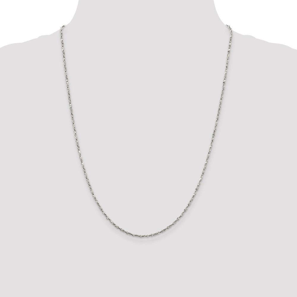 Sterling Silver 1.8mm Twisted Serpentine Chain 24 Inches
