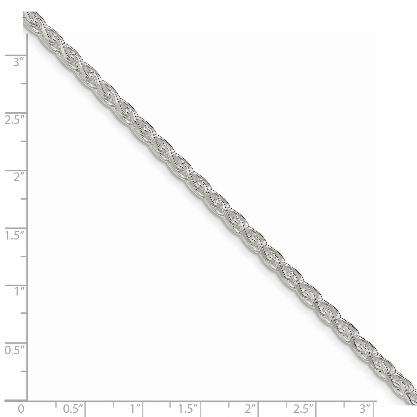 Sterling Silver 3.5mm Diamond-cut Round Spiga Chain 24 Inches