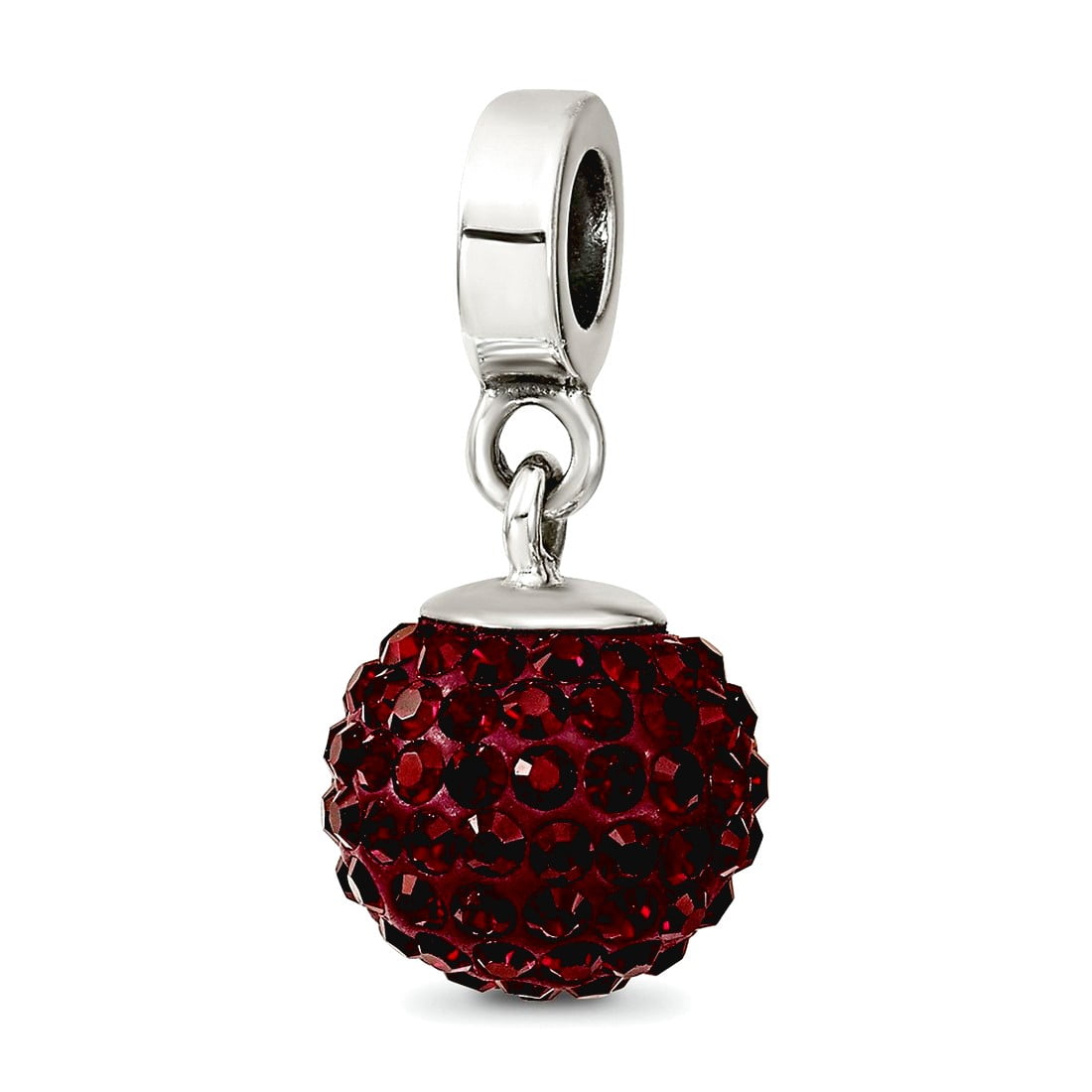 Sterling Silver Reflections Jan Preciosa Crystal Ball Dangle Bead