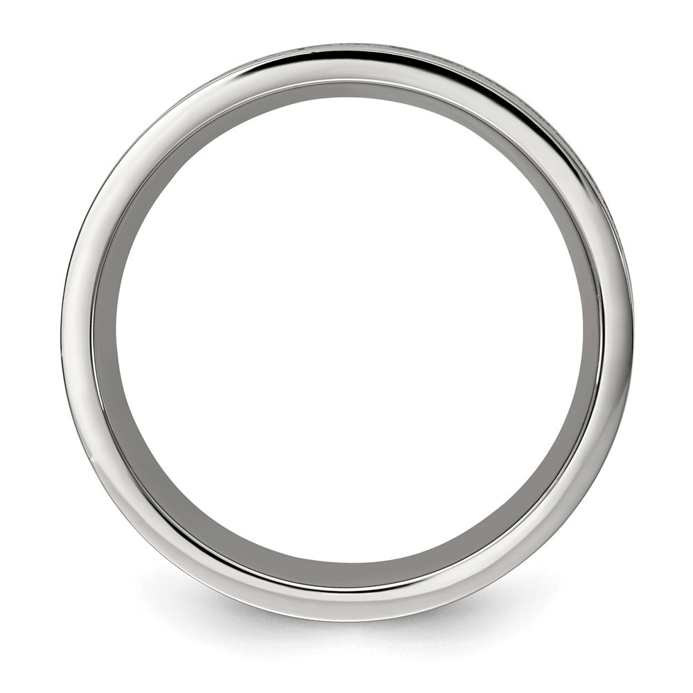 Stainless Steel & Black IP Design 8mm w/ Milgrain Edge Band
