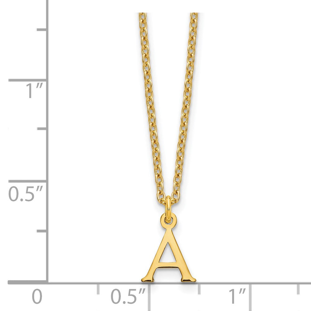 Sterling Silver Gold-plated Cutout Letter A Initial Necklace