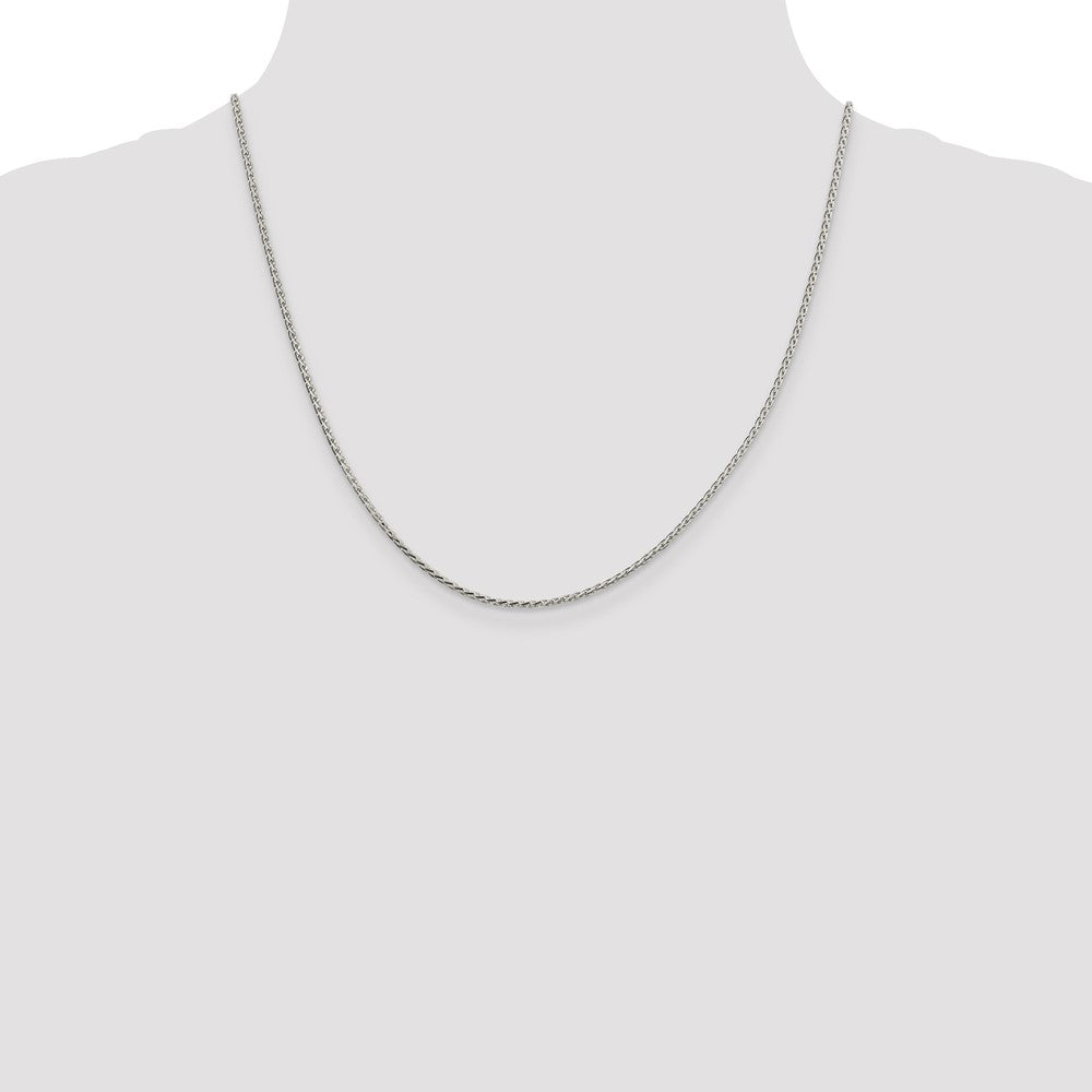 Sterling Silver 1.7mm Diamond-cut Round Spiga Chain 20 Inches