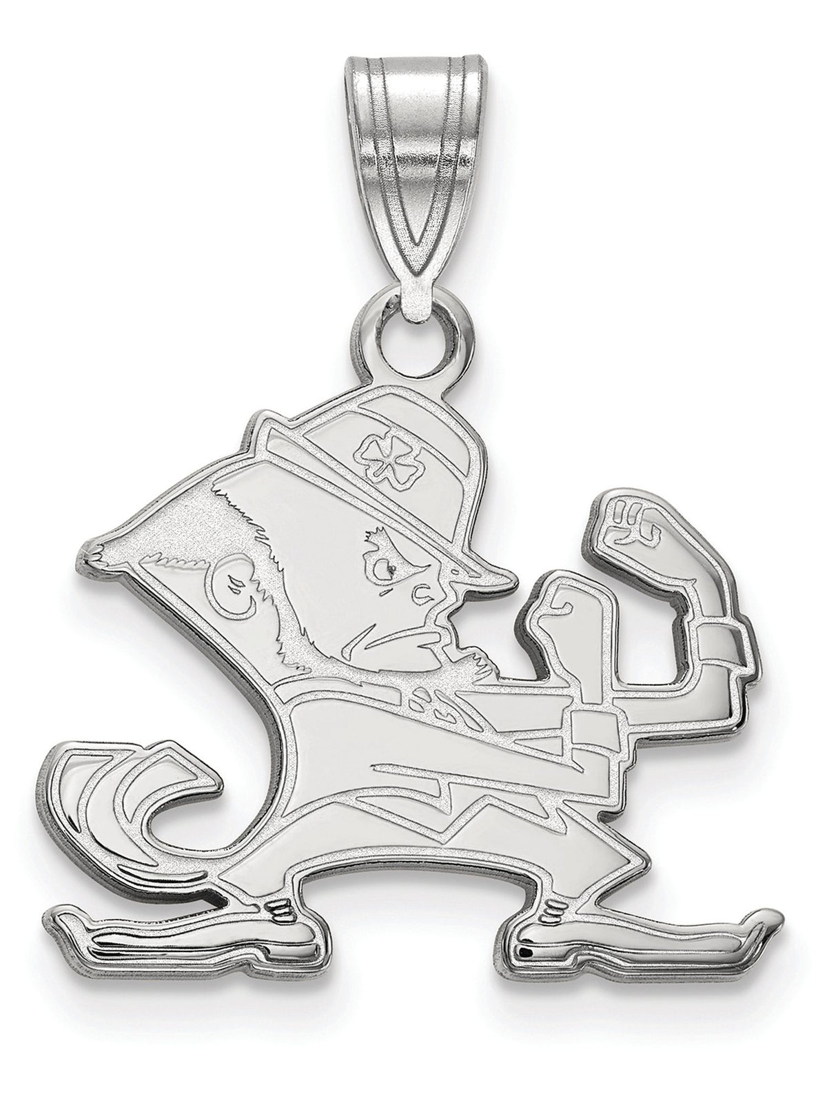 Logoart Sterling Silver University Of Notre Dame Medium Enamel Pendant Female Adult