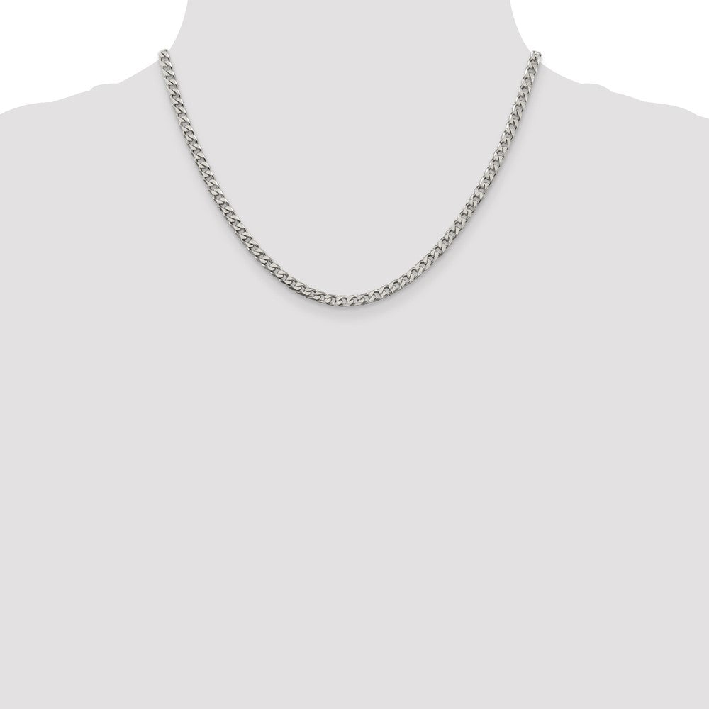 Sterling Silver Polished 3.5mm Curb Chain 18 Inches