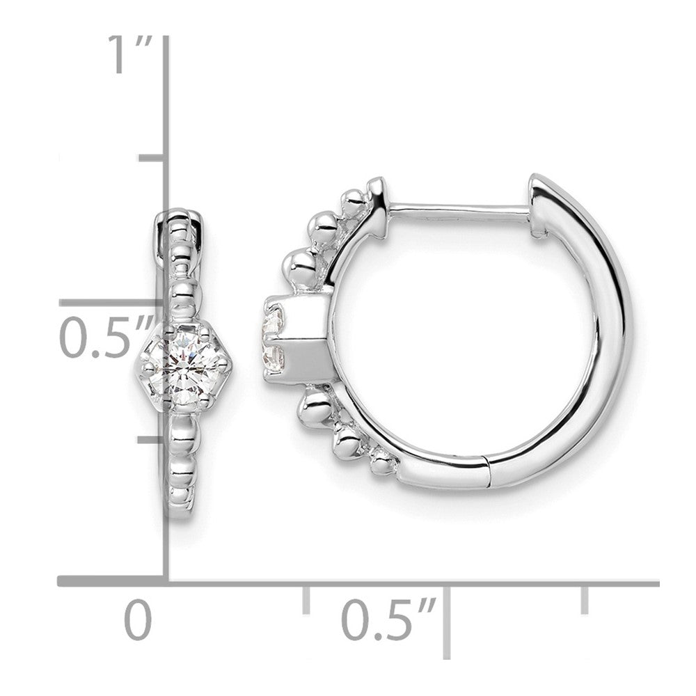 True Origin 14k White Gold 5/8 carat Lab Grown Diamond VS DEF Hinged Hoop Earrings