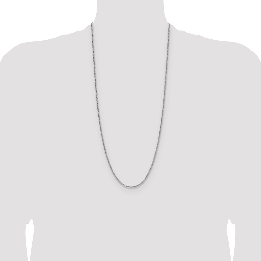 Sterling Silver Rhodium-plated 2.0mm 8 Sided D/C Double Spiga Chain