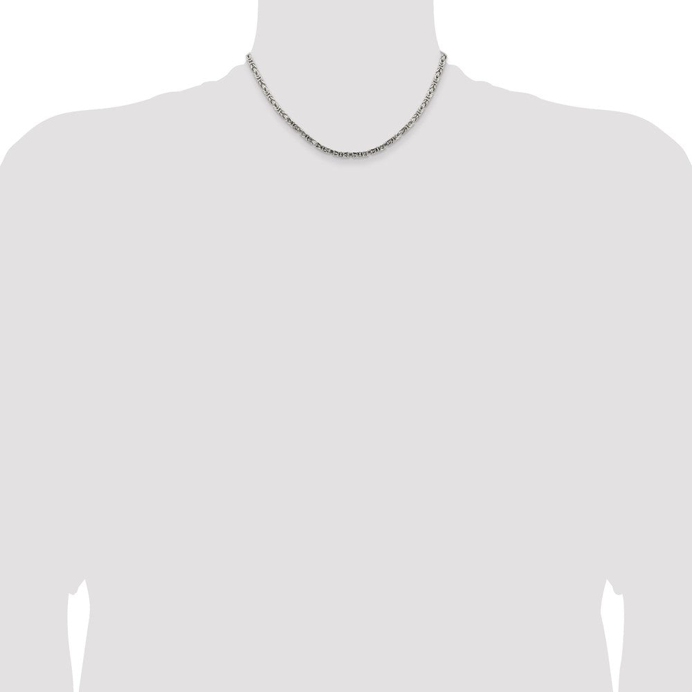 Sterling Silver 3.25mm Byzantine Chain