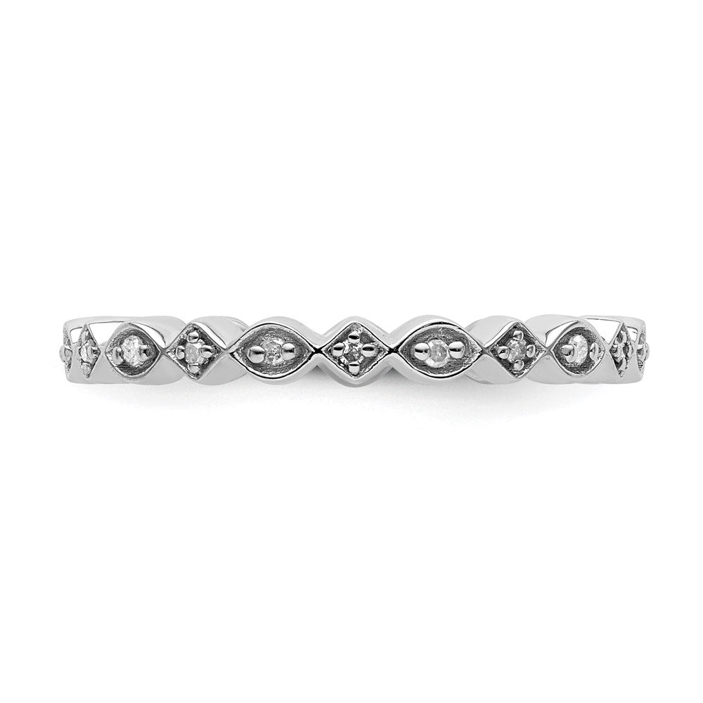 Sterling Silver Stackable Expressions Diamond Ring Size -5