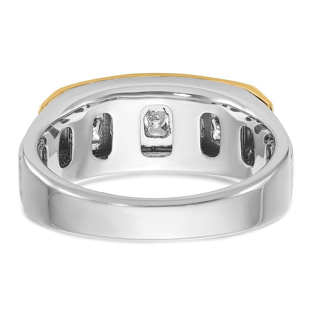 IBGoodman 14k Two-tone 1 carat Lab Grown Diamond VS/SI+ G+ Complete Polished and Satin Men's Ring