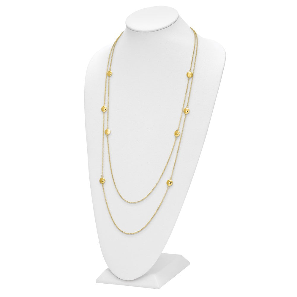 Sterling Silver Gold-tone Textured w/1.5in ext. Necklace