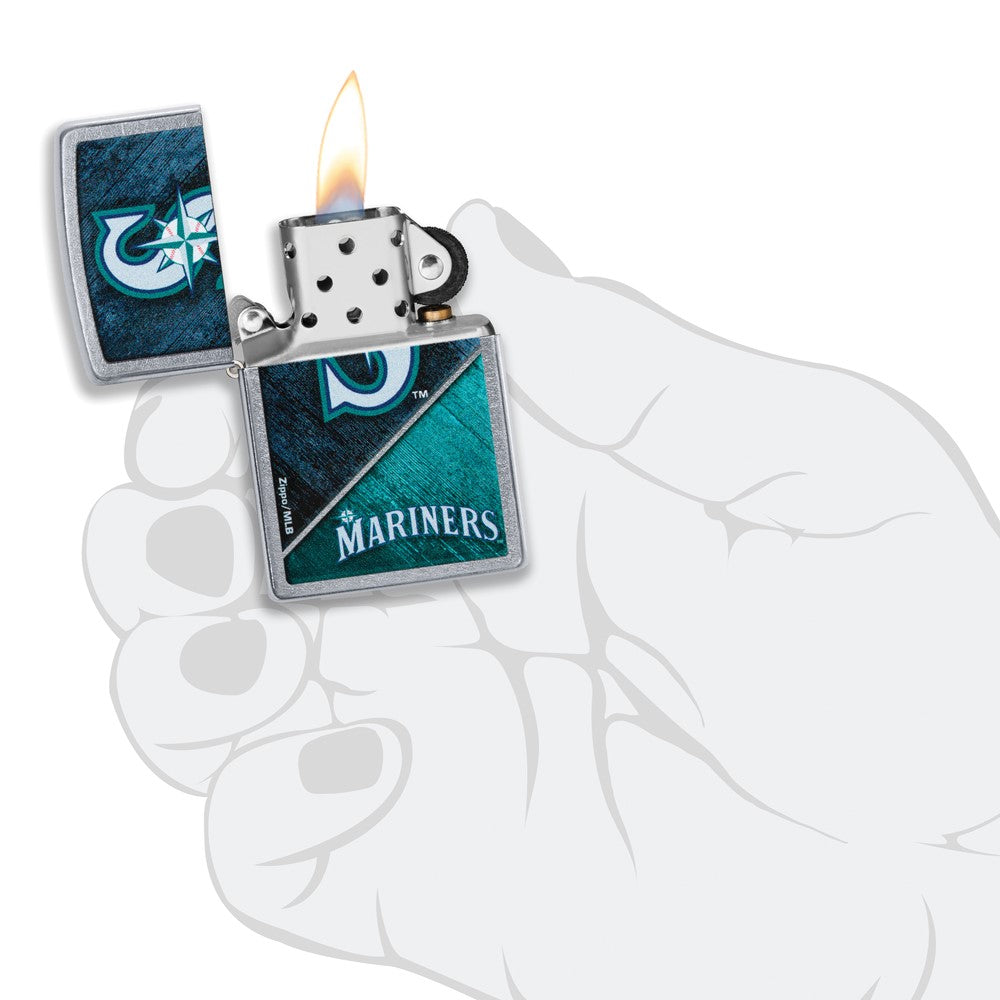 Zippo Street Chrome Seattle Mariners Color Image MLB Lighter