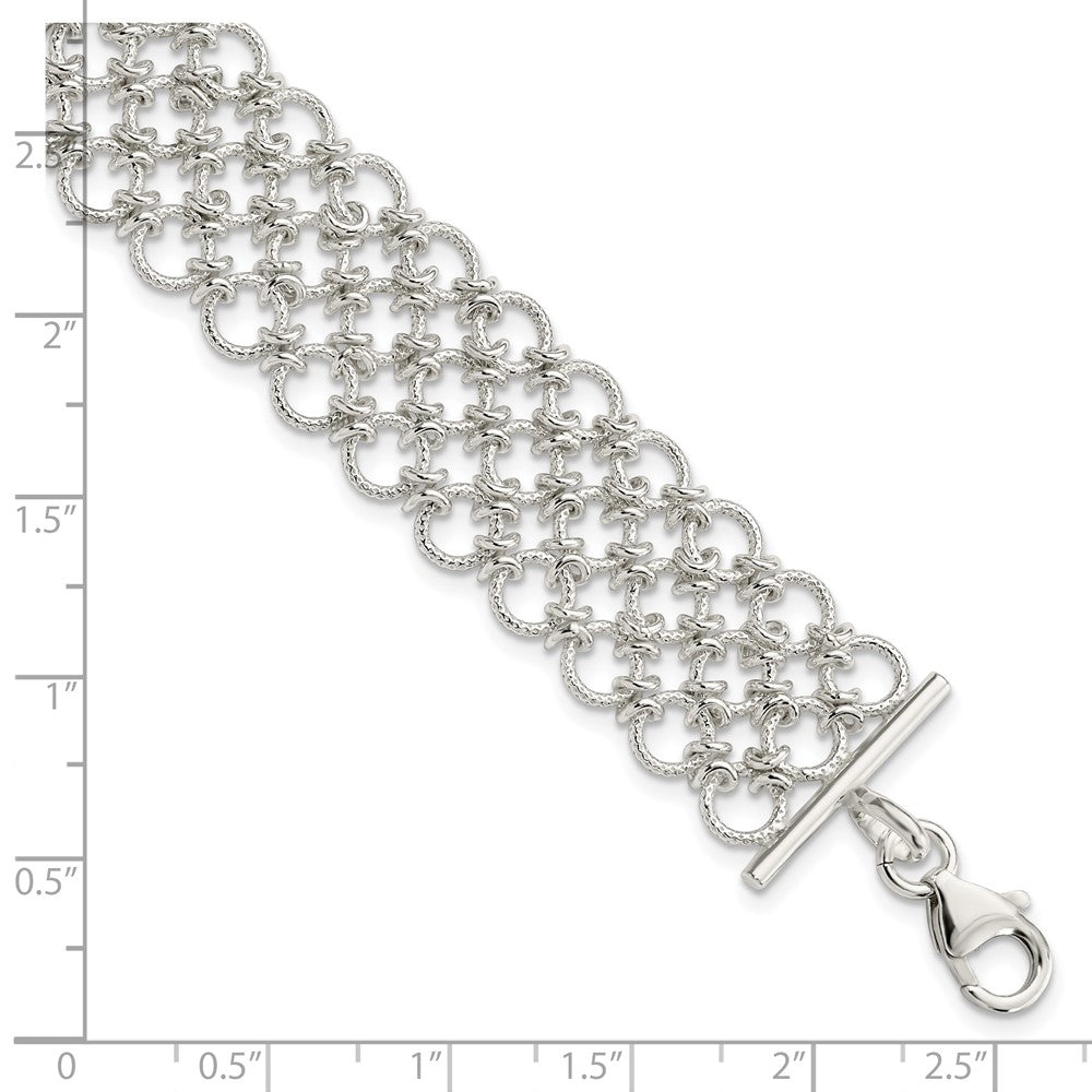 Sterling Silver Multi-Link Bracelet 7.5 inches