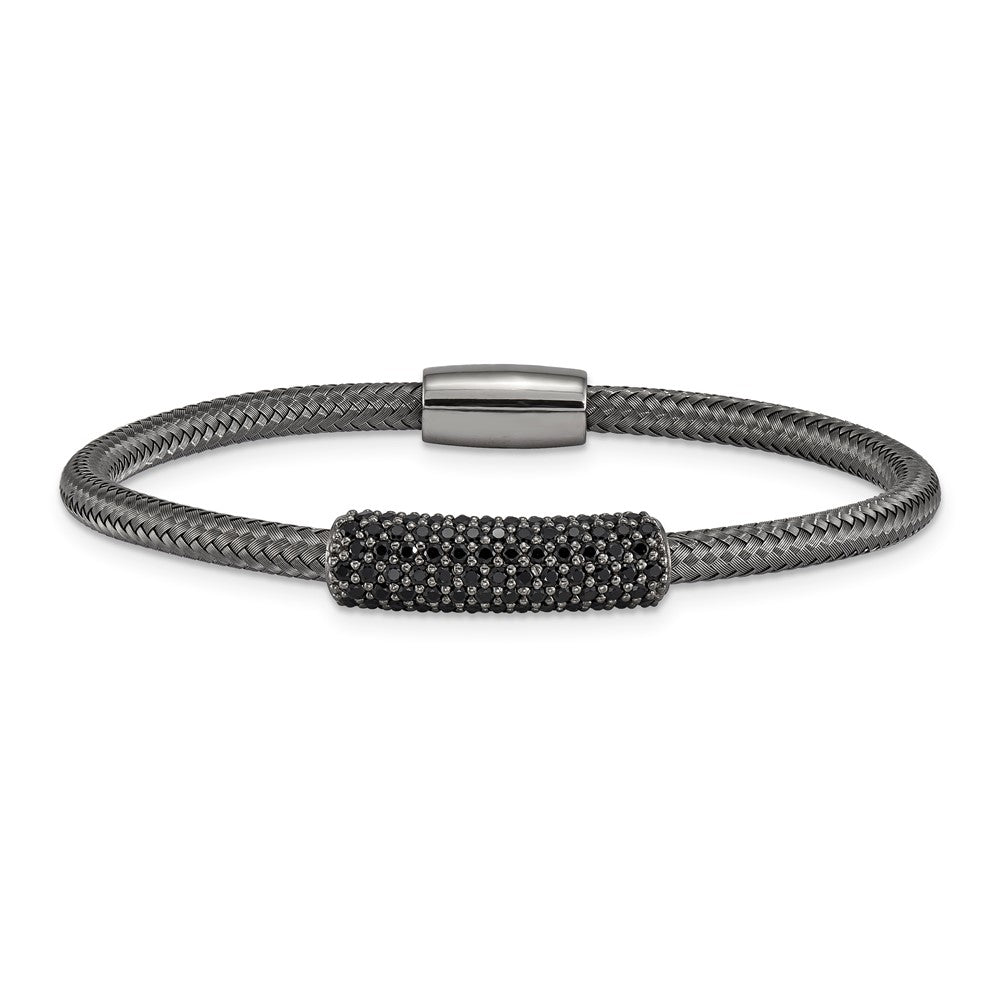 Sterling Silver Crystal Magnetic 7.5 Bracelet