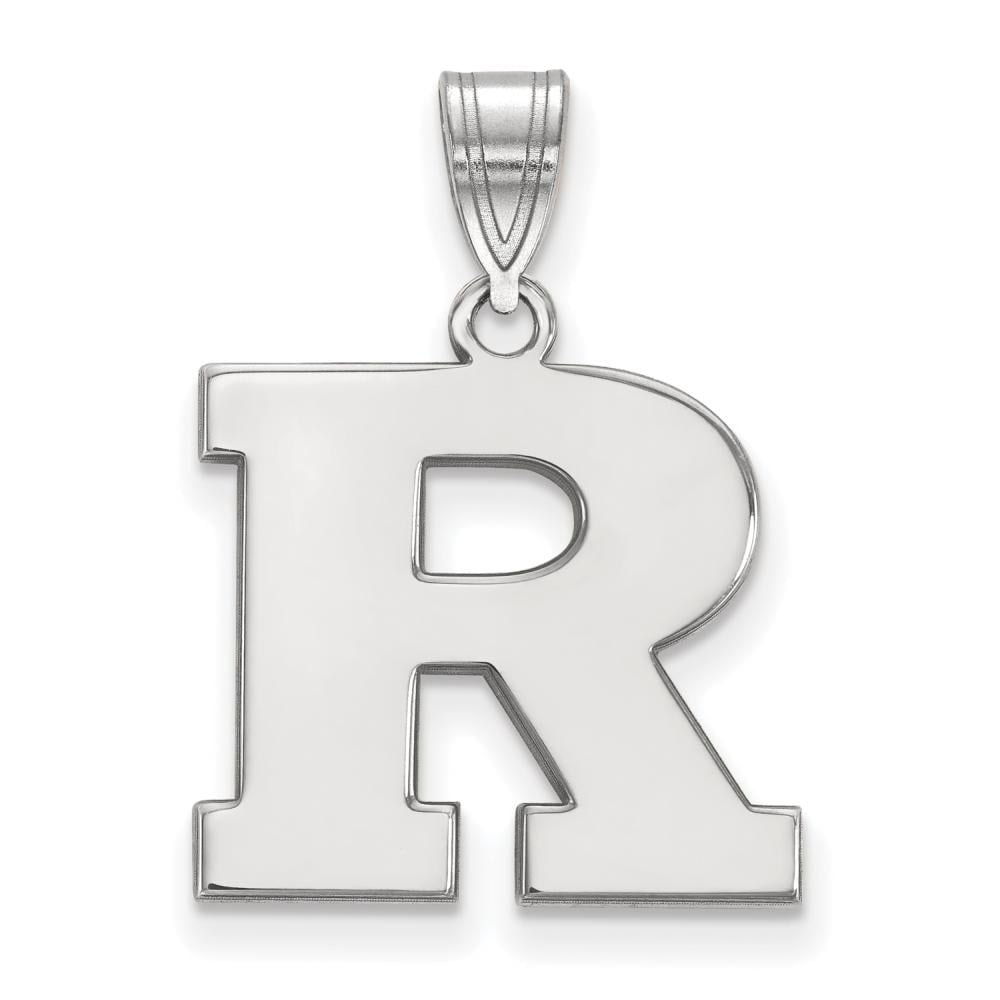 LogoArt Sterling Silver Rutgers Medium Pendant Necklace
