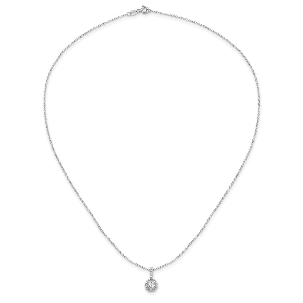Sterling Silver Rhodium-plated Diamonore Halo Necklace