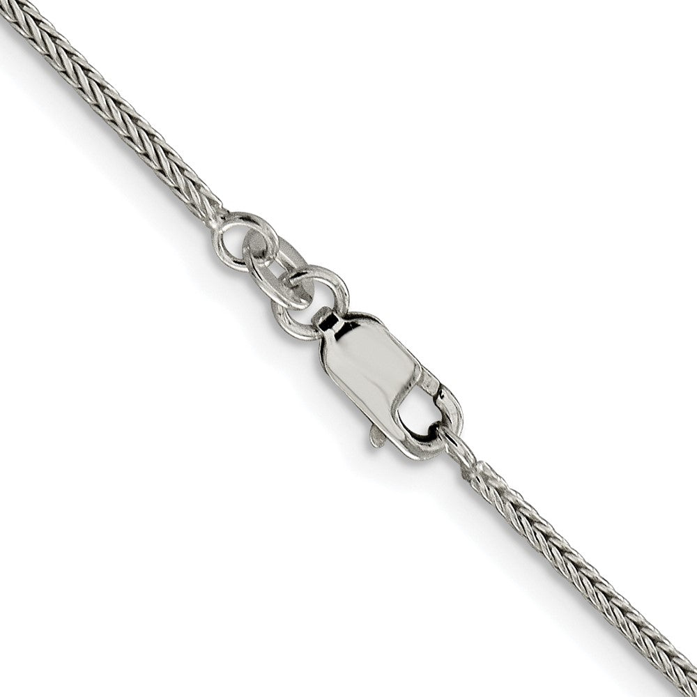 Sterling Silver Rhodium-plated 1.45mm Diamond-cut Round Franco Chain w/4in