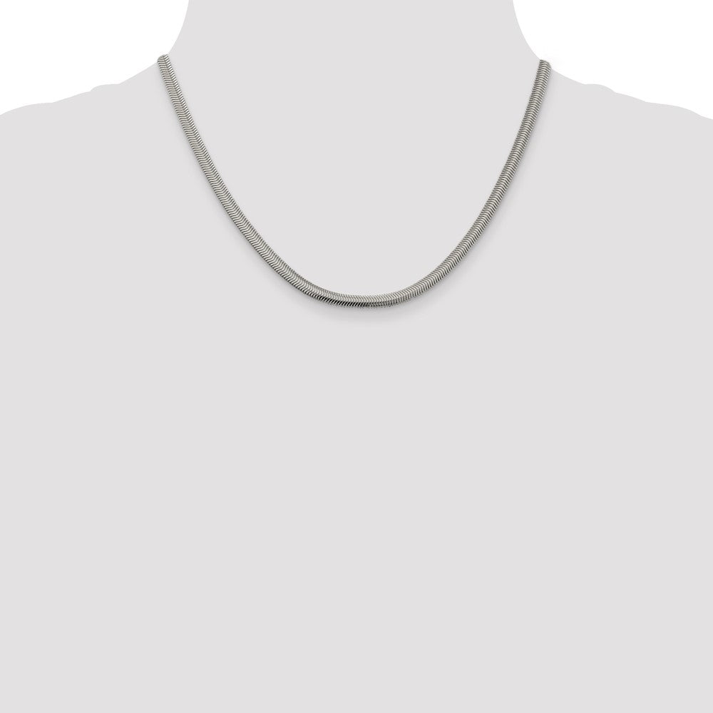 Sterling Silver 4.2mm Flat Oval Snake Chain 18 Inches