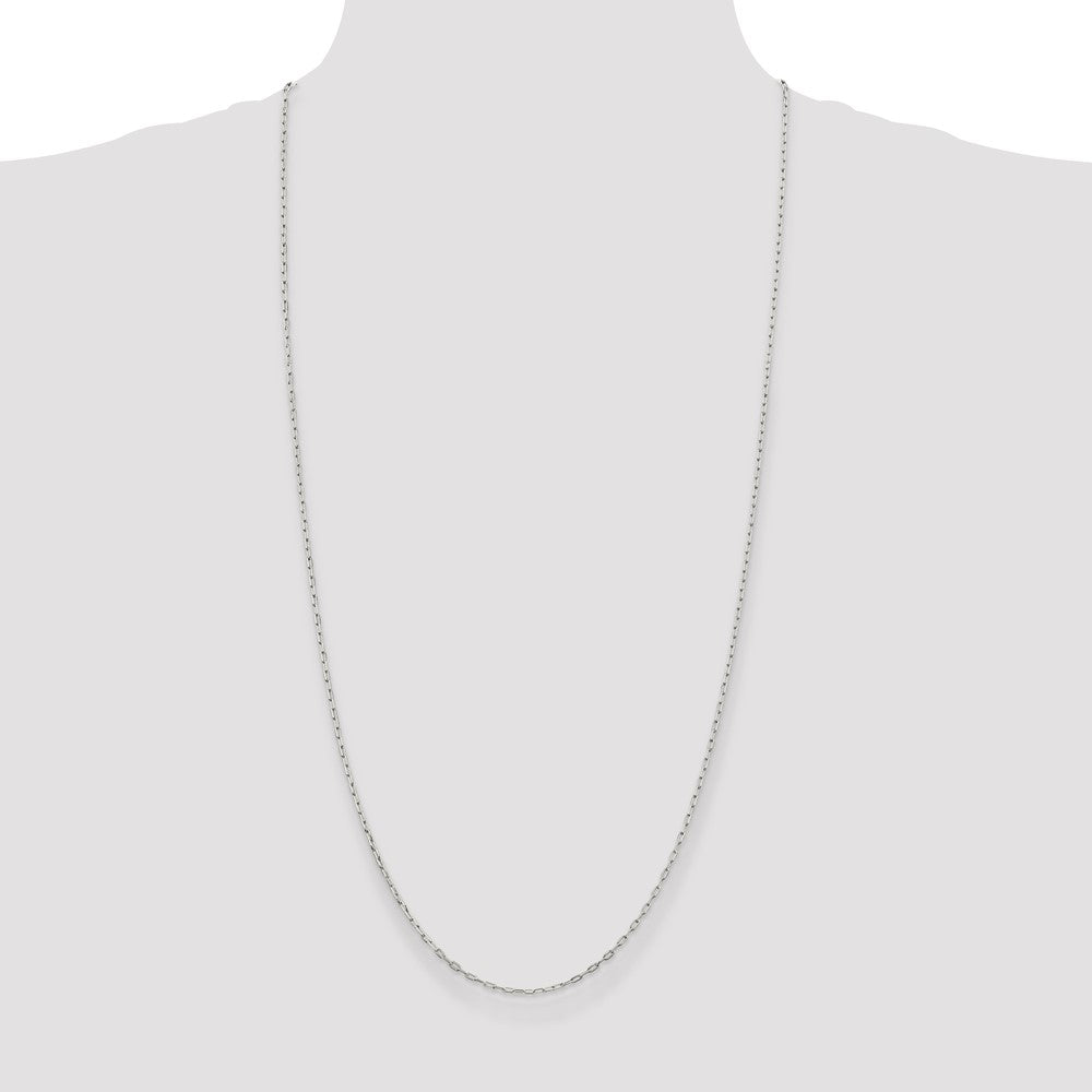 Sterling Silver 1.75mm Elongated Open Link Chain 30 Inches