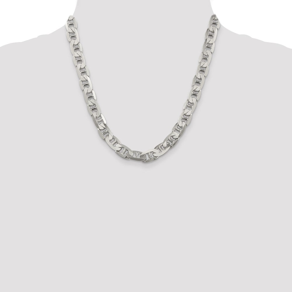 Sterling Silver 9.5mm Flat Anchor Chain 20 Inches