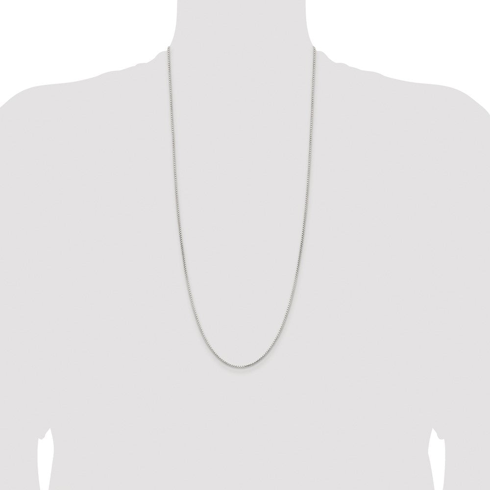 Sterling Silver Rhodium-plated 1.5mm Diamond-cut Round Box Chain