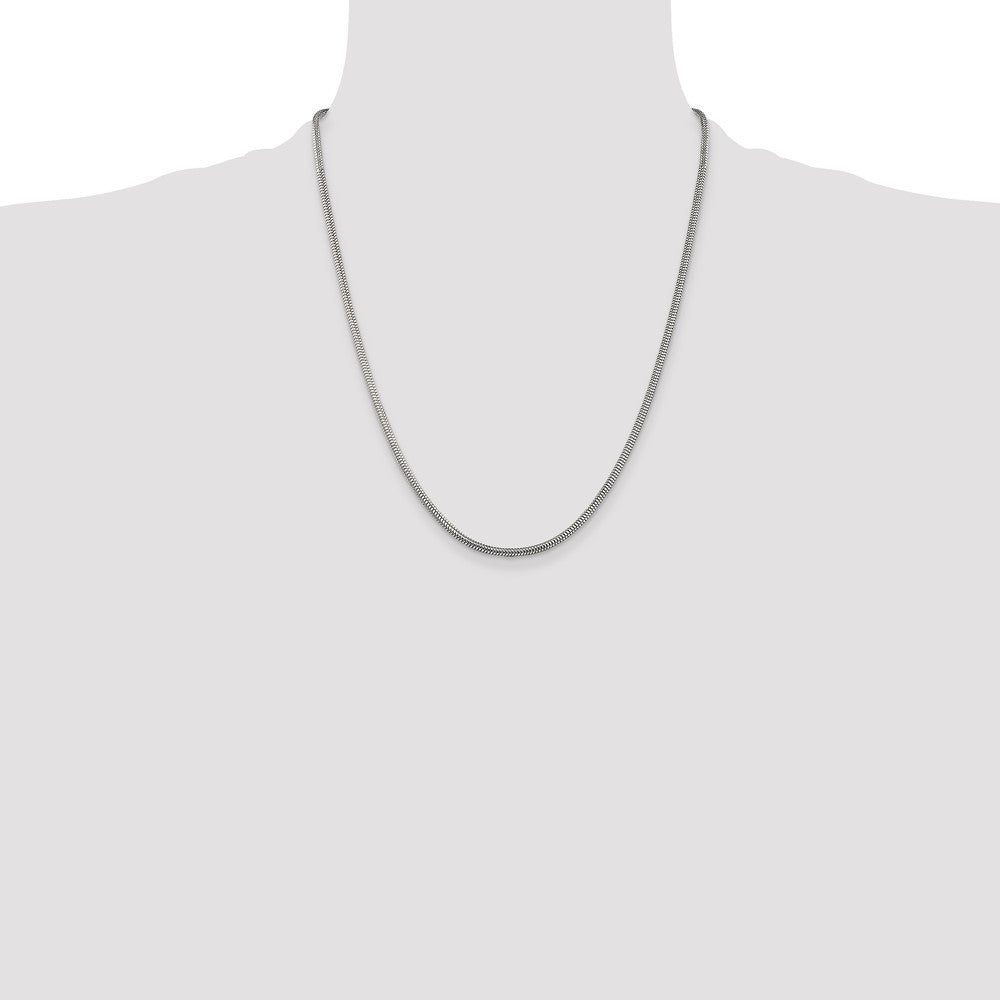 Sterling Silver 2.5mm Round Snake Chain 22 Inches