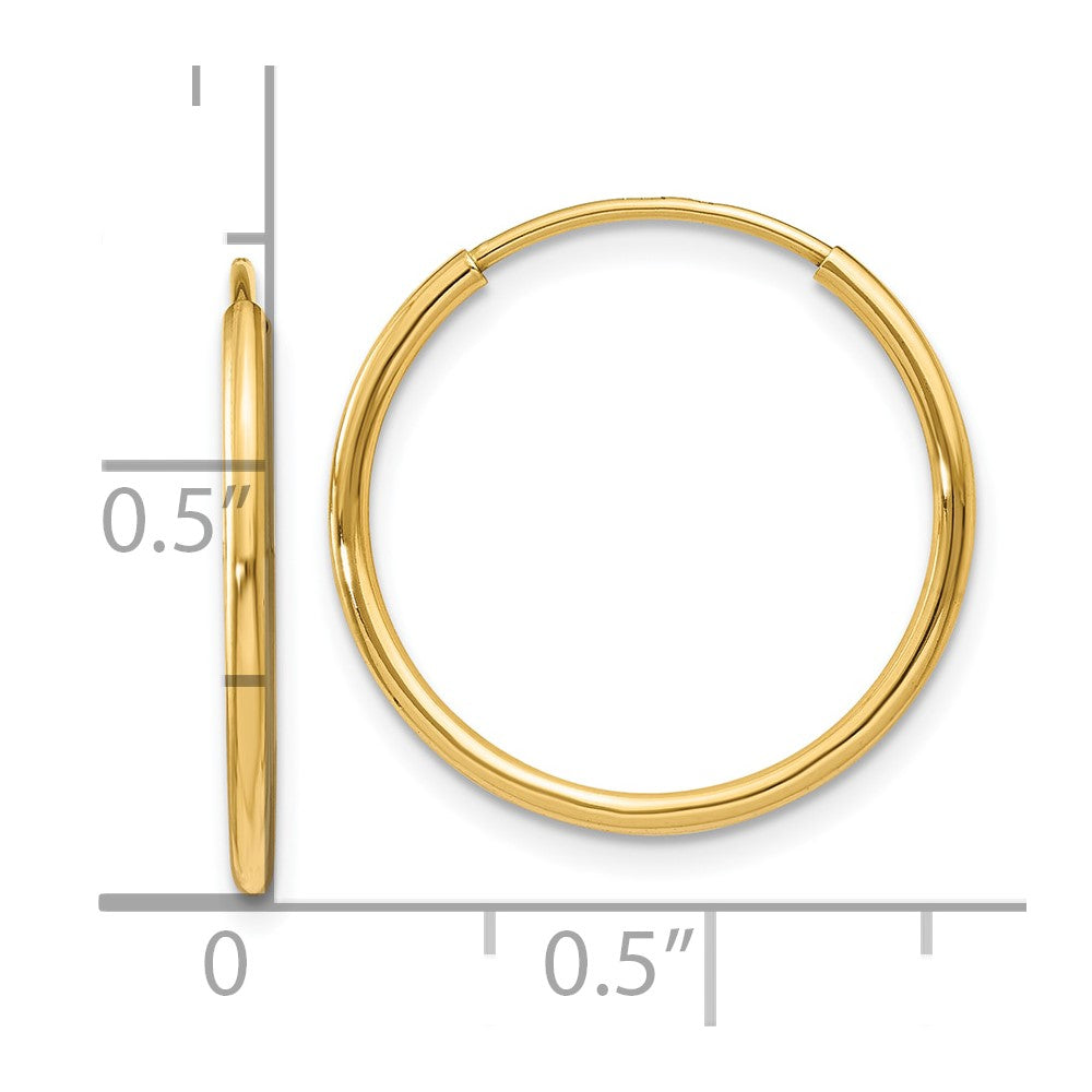14k 1.00mm Endless Hoop Earring