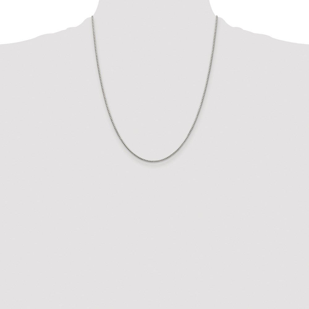 Sterling Silver Rhodium-plated 1.35mm 8 Sided Diamond-cut Box Chain