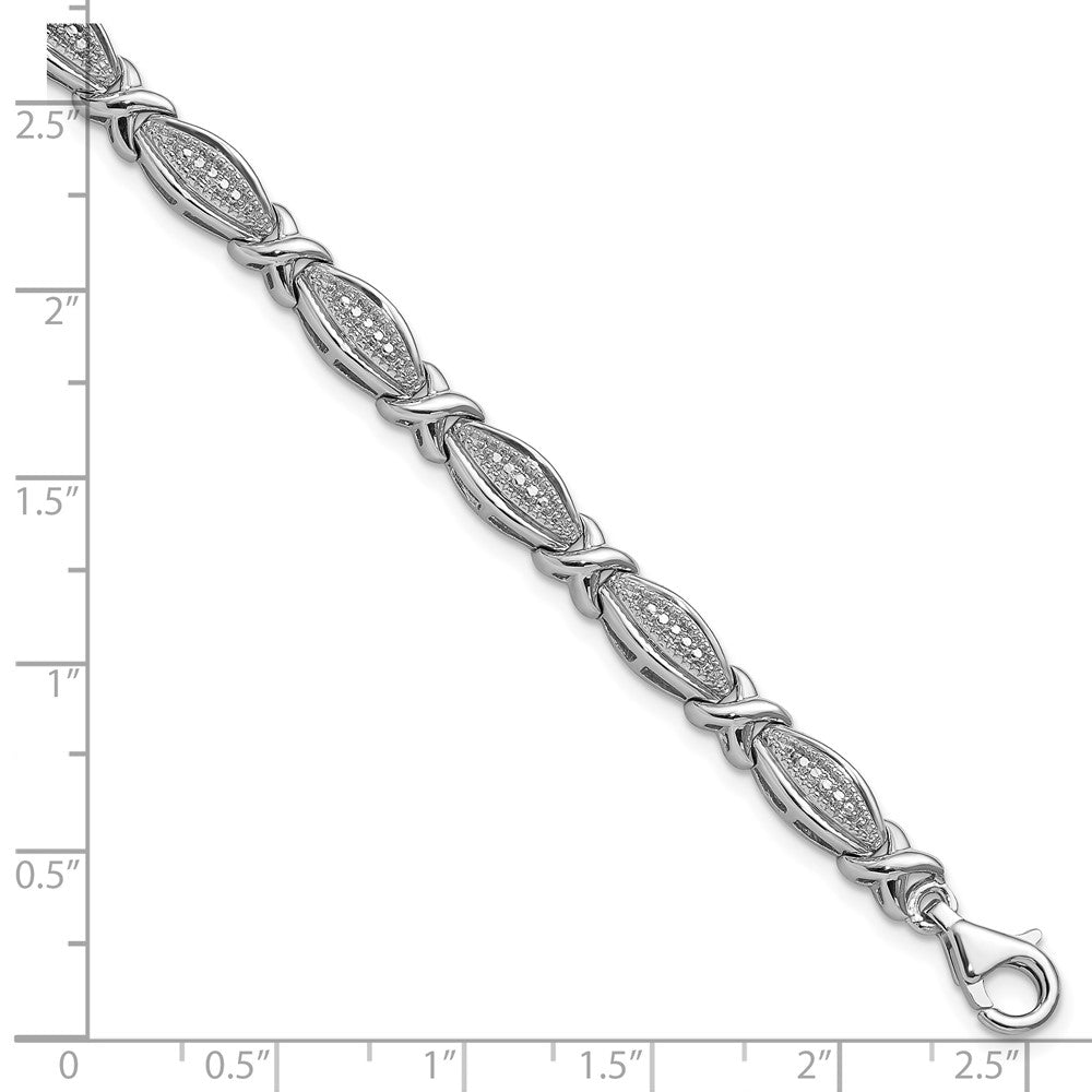 Sterling Silver Rhodium-plated Diamond Bracelet 7.5 inches