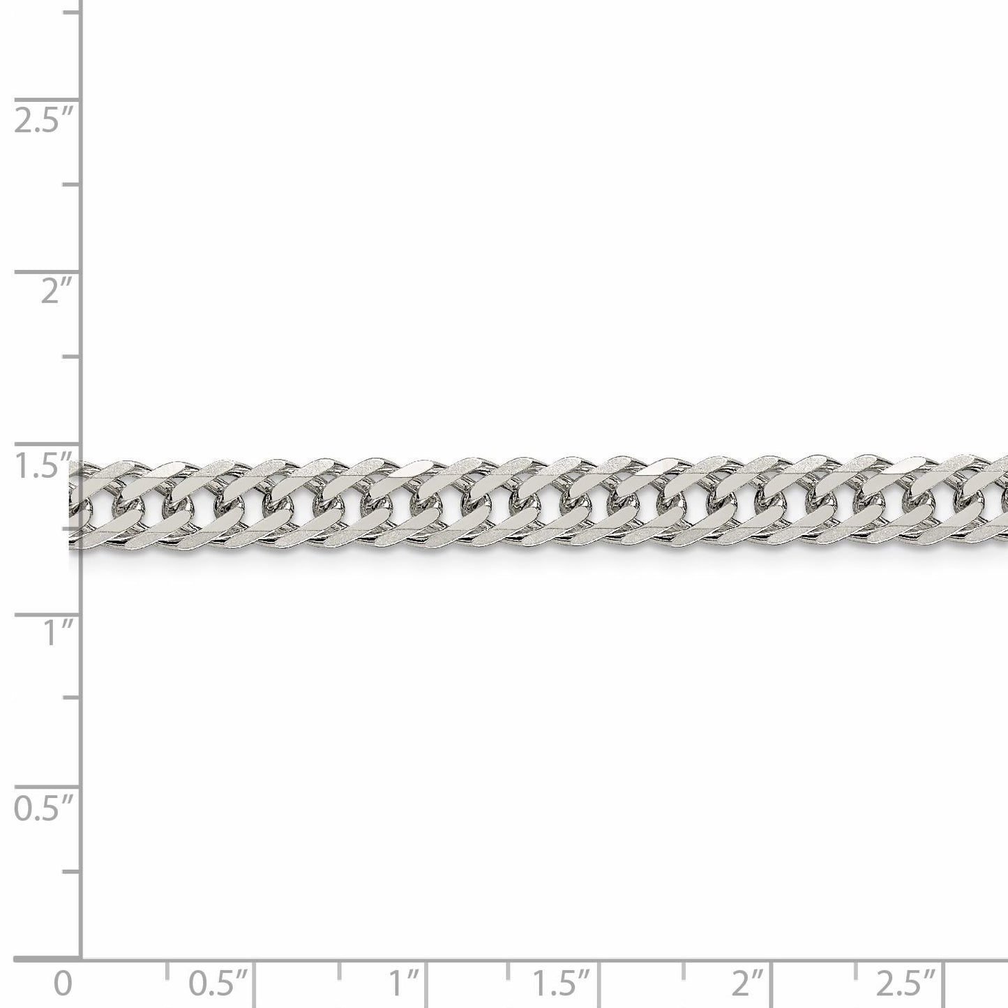 Sterling Silver 6.25mm 6 Side D/C Flat Double Curb Chain