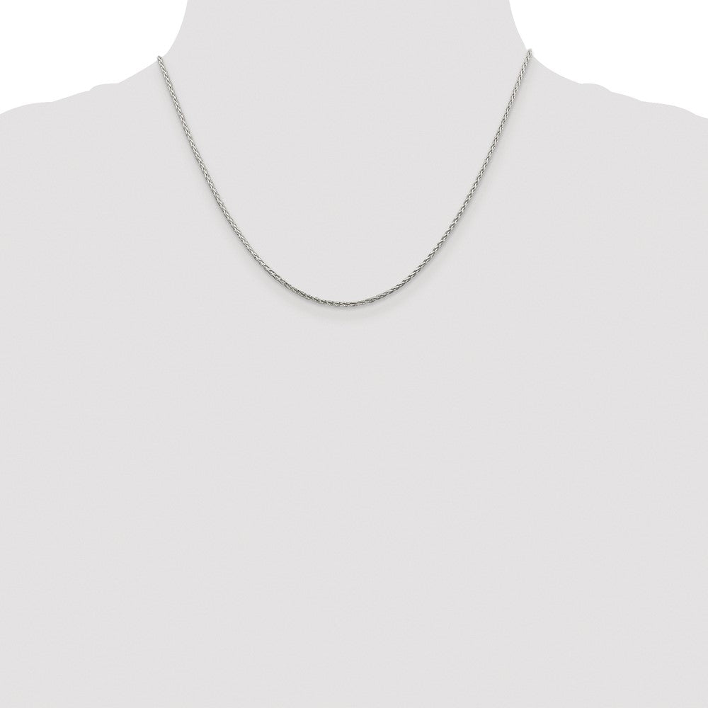 Sterling Silver Rhodium-plated 1.45mm Diamond-cut Round Spiga Chain