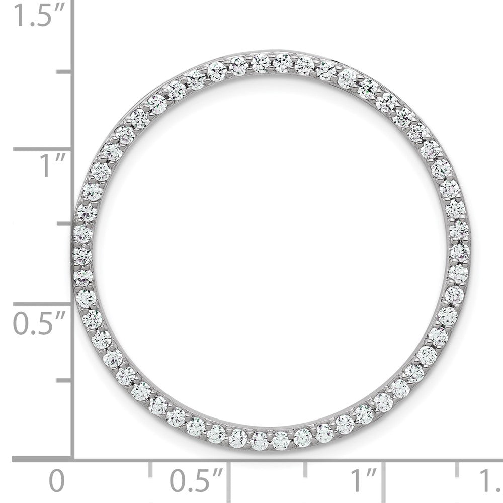 14k White Gold 1 carat Lab Grown Diamond VS+ F+ Circle Chain Slide Pendant