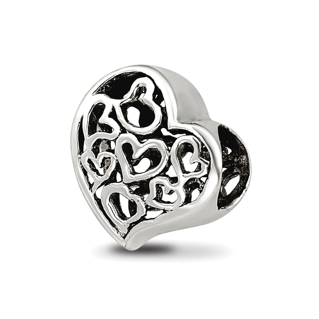 Sterling Silver Reflections Cutout Hearts Bead