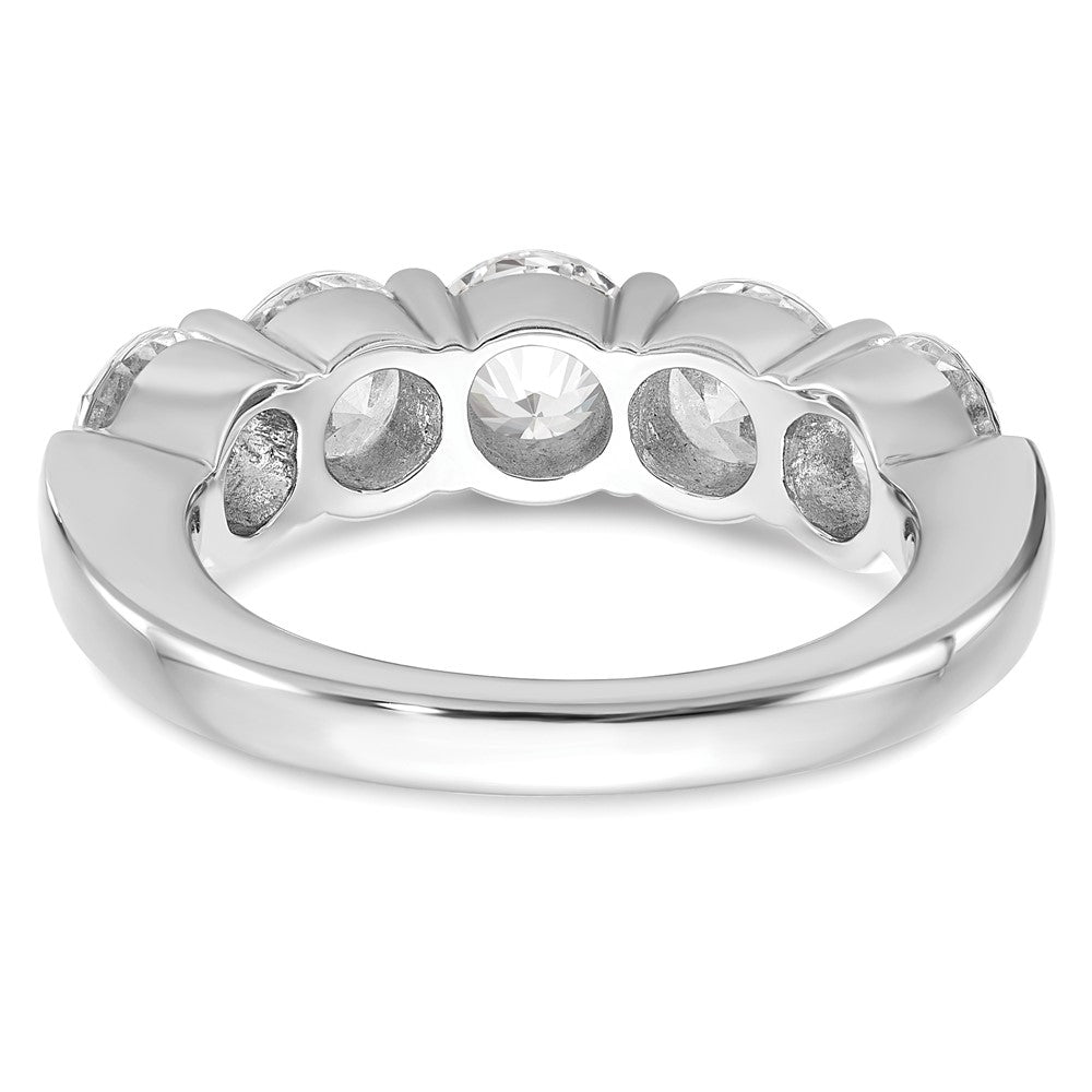 Sterling Silver Rhodium-plated Diamonore CZ 5 Stone Ring