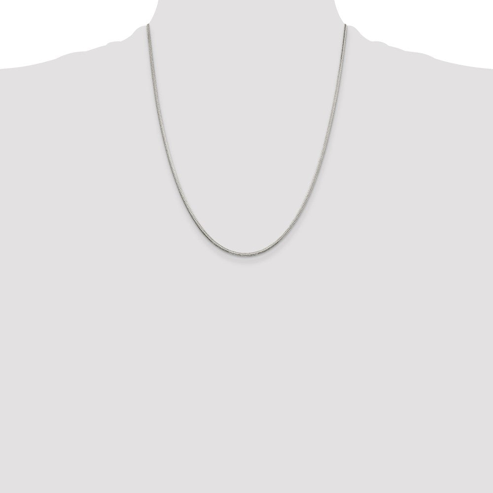 Sterling Silver 2mm Diamond-cut Snake Chain 22 Inches